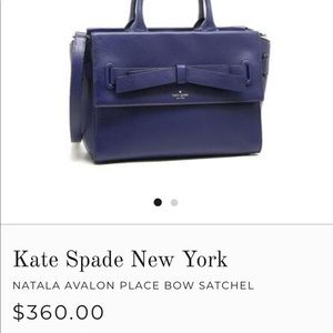 New! Kate Spade Natala Avalon Navy Handbag